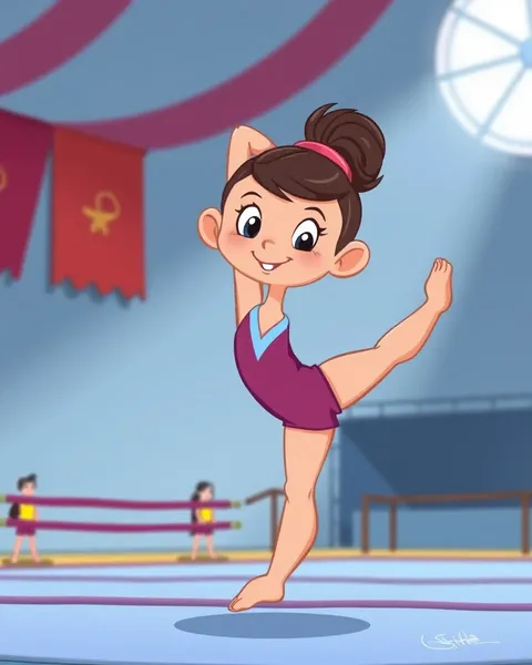 Images de cartoon de gymnastique dépeignant l'excellence athlétique