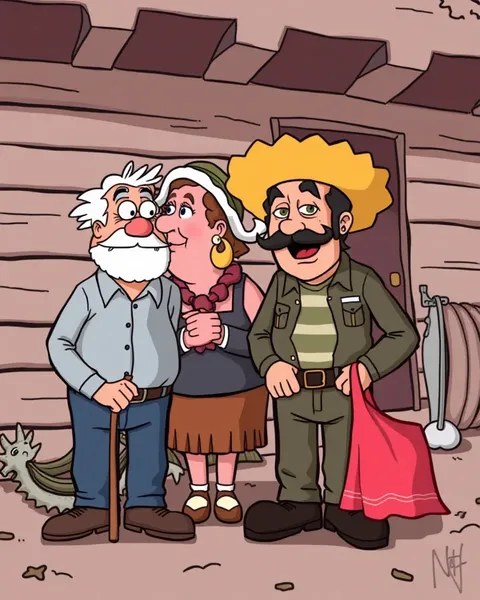 Images de cartoon de hillbilly aux couleurs vives