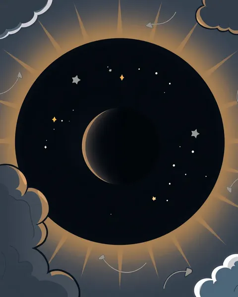 Images de cartoon de l'éclipse solaire pour l'apprentissage scientifique