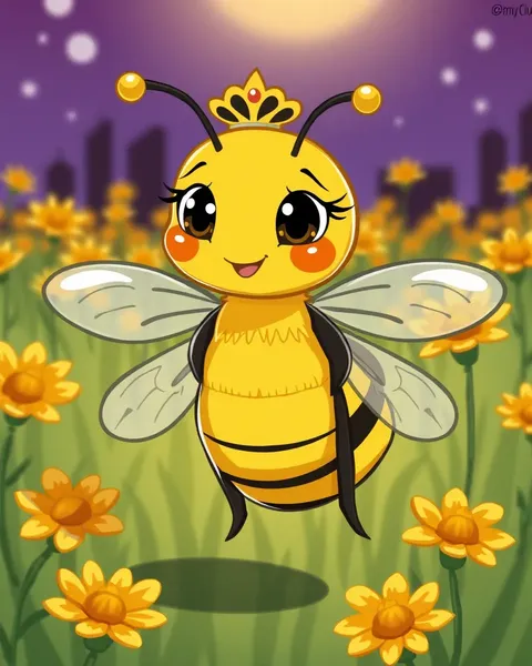 Images de cartoon de la reine abeille pour un projet d'art