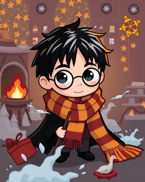 Images de cartoon de magie et d'aventure de Harry Potter