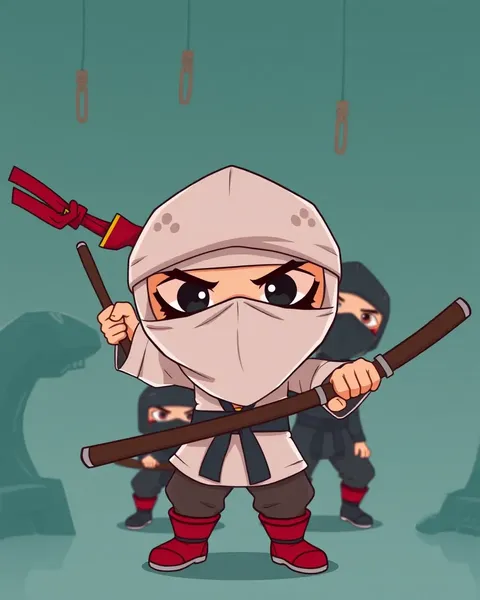 Images de cartoon de ninjas discrètes