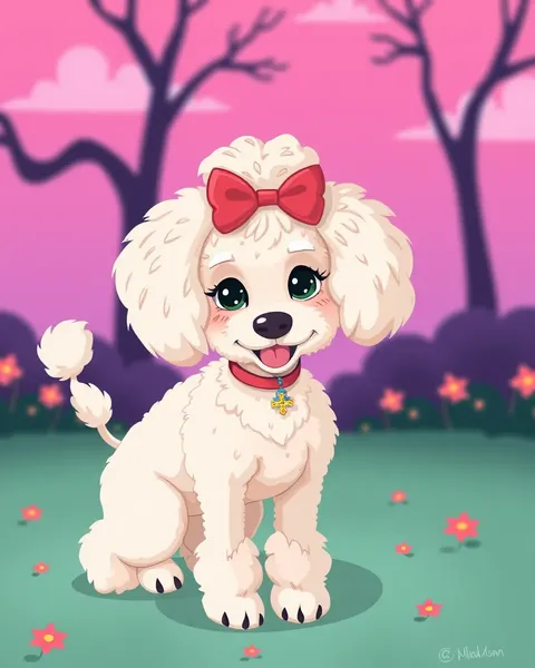 Images de cartoon de poodle : portraits de poodle avec charme de cartoon