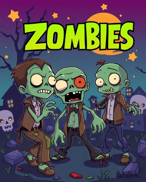 Images de cartoon de zombies : portraits fantaisistes de zombies