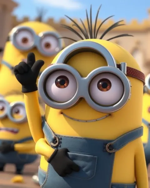 Images de cartoon des Minions affichées avec des couleurs vives