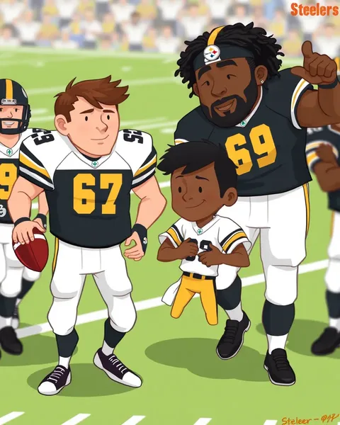 Images de cartoon des Steelers en illustrations amusantes