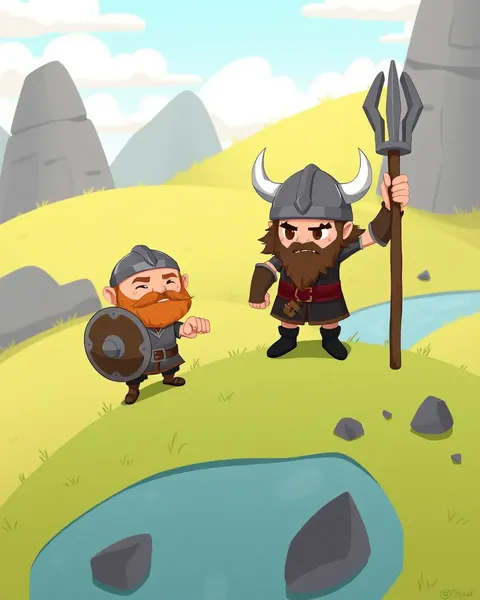 Images de cartoon des Vikings : guerriers barbus mythiques