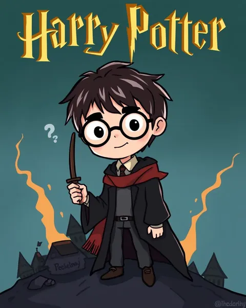 Images de cartoon des personnages et des scènes de Harry Potter