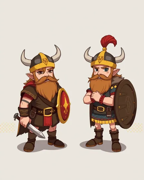 Images de cartoon viking : portraits de guerriers vikings intrépides