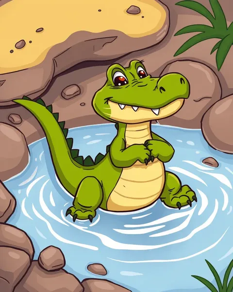 Images de cartoons colorés de crocodiles