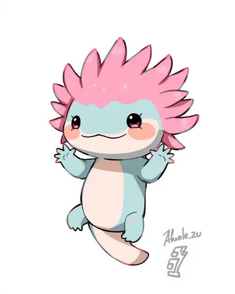 Images de cartoons d'axolotl : mignon et adorable