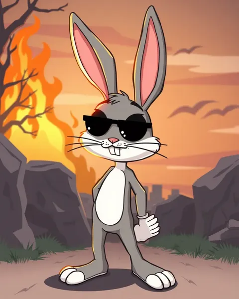 Images de cartoons de Bad Bunny avec un humour édifiant et excentrique