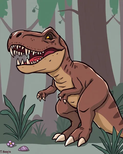 Images de cartoons de T-Rex avec des visages drôles