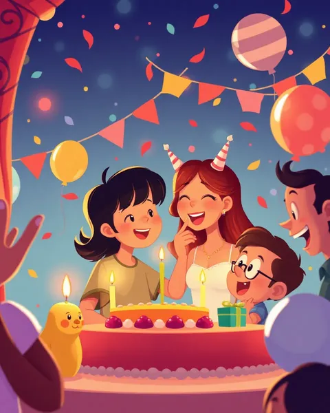 Images de cartoons de célébration unissent les moments joyeux