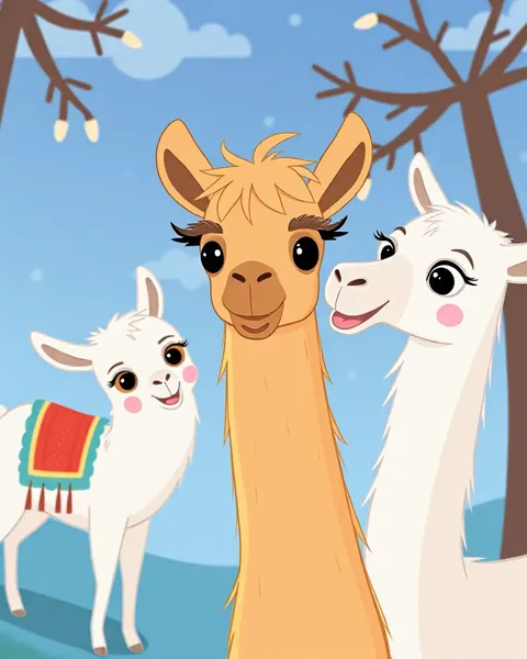 Images de cartoons de lamas : Dessins de lamas en cartoon