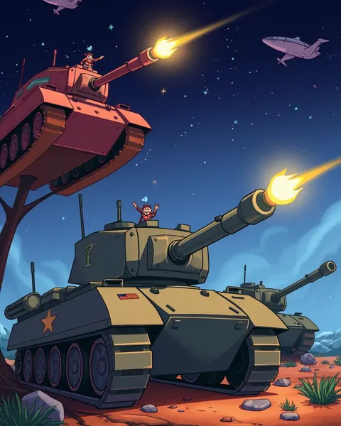 Images de cartoons de tanks : conceptions de véhicules de bataille animés