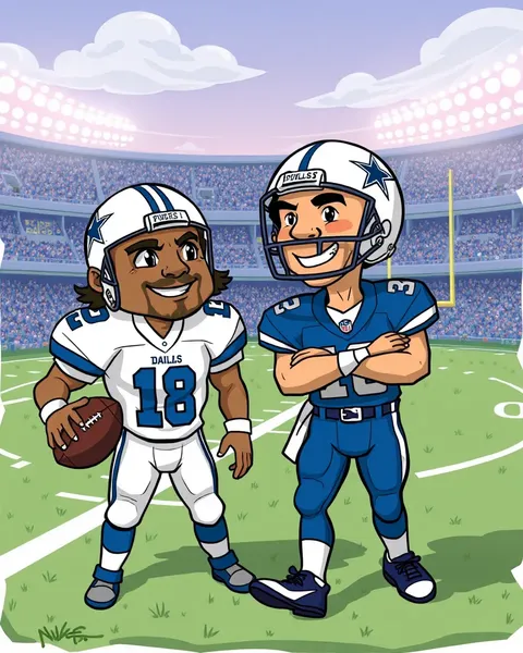 Images de cartoons des Cowboys de Dallas pour divertissement