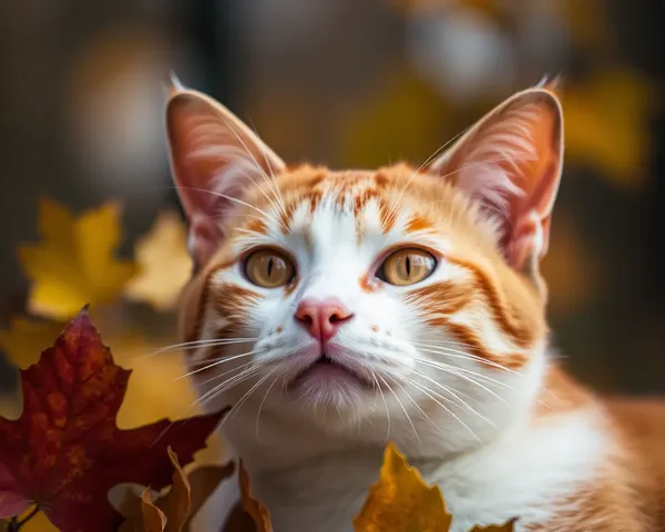 Images de chat d'automne : divertissement félin printanier