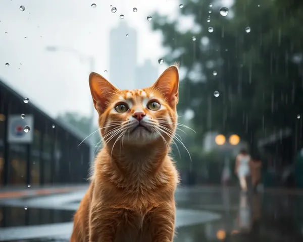 Images de chats et chiens sous la pluie dans le temps pluvieux