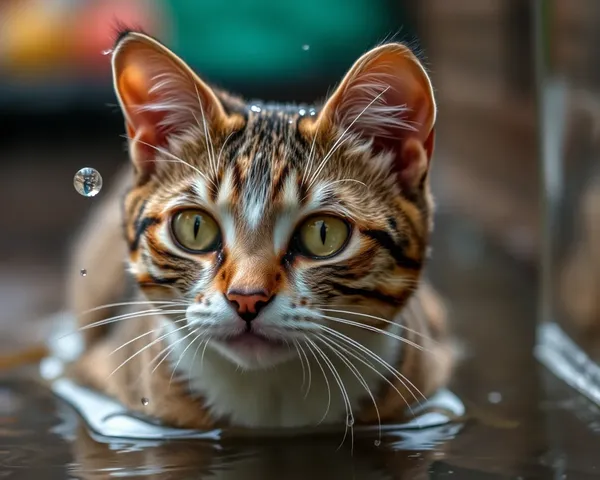 Images de chats mouillés pour l'art