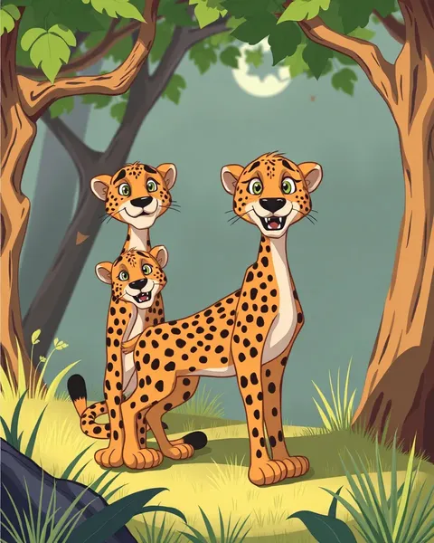 Images de cheetah de cartoon pour le papier peint