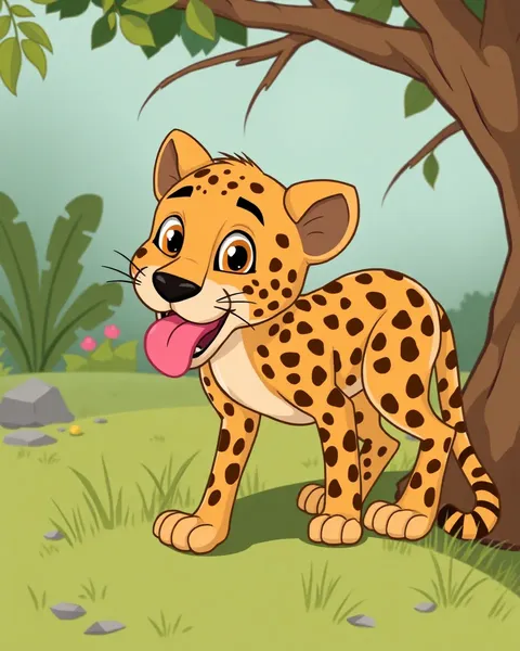 Images de cheetahs de cartoon joyeux à explorer