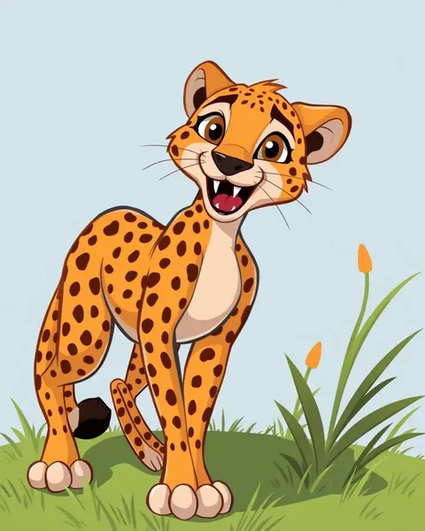 Images de cheetahs de cartoon pour l'animation et l'illustration