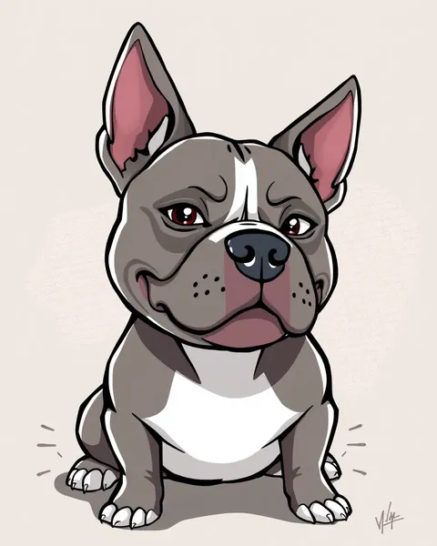 Images de chiens de pitbull cartoon trouvées en ligne