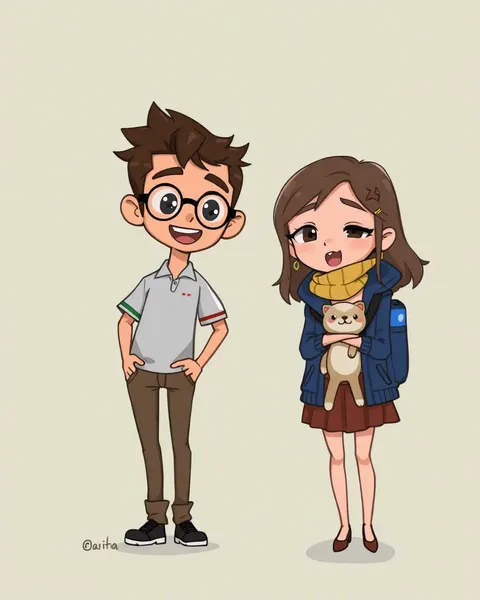 Images de couples de dessins animés pour une histoire enchanteresse