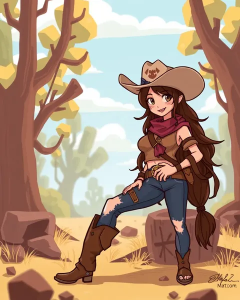 Images de cow-girl de cartoons pour la télévision et le cinéma