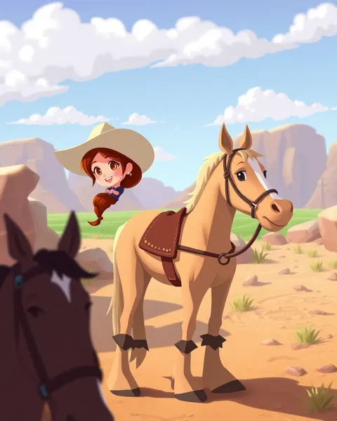 Images de cowgirl de cartoon avec des super-pouvoirs