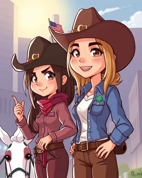 Images de cowgirl en ligne, cartoon