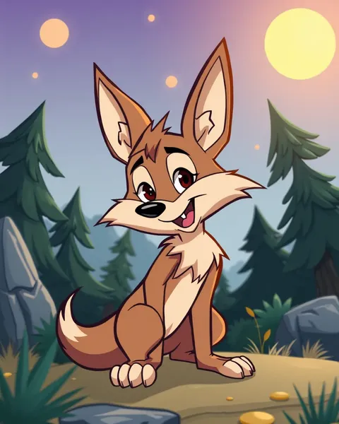 Images de coyote de cartoon avec des dessins d'animation de caractère