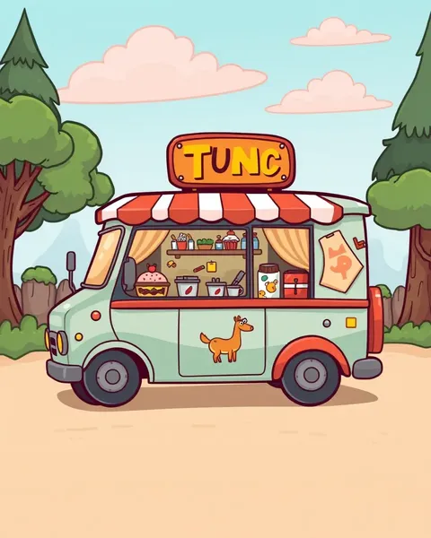 Images de food truck de cartoon pour le divertissement des enfants