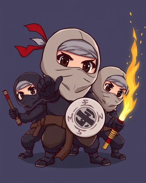 Images de guerriers ninjas de cartoon