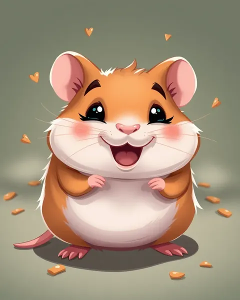 Images de hamsters en cartoon montrant les expressions mignonnes