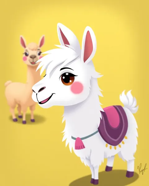 Images de lama de cartoon pour enfants