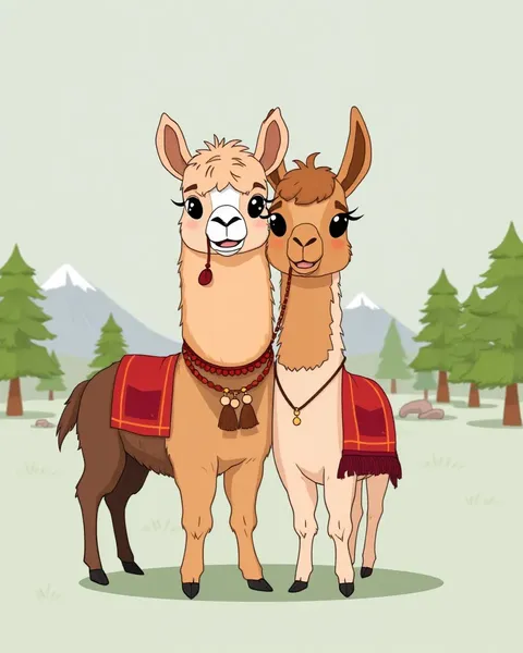 Images de lamas en cartoon : artwork de llama