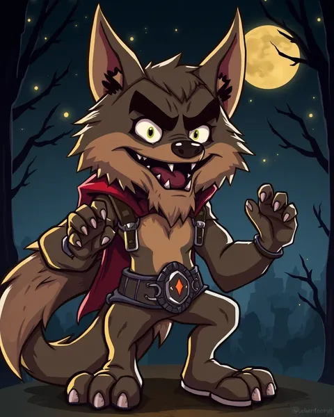 Images de loup-garou de cartoon : Illustrations fantaisistes de fantasy