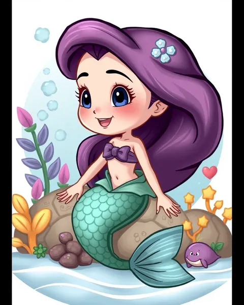 Images de mermaids en cartoon : illustrations colorées du monde sous-marin