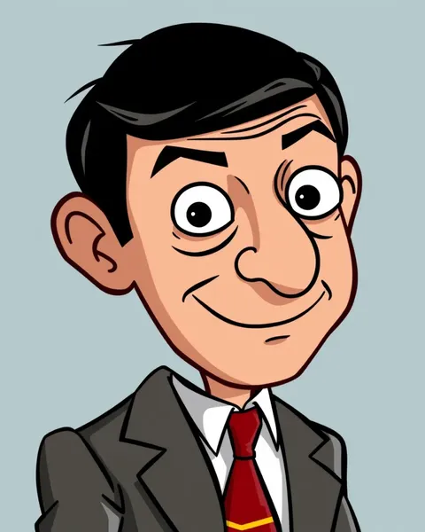 Images de mister bean en situations comiques dans un cartoon