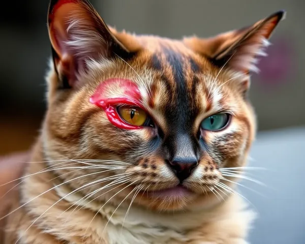 Images de morsures de serpents sur la peau des chats