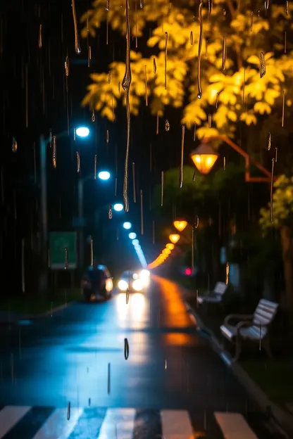 Images de nuit pluvieuses : Scènes belles et sereines pour se ressourcer