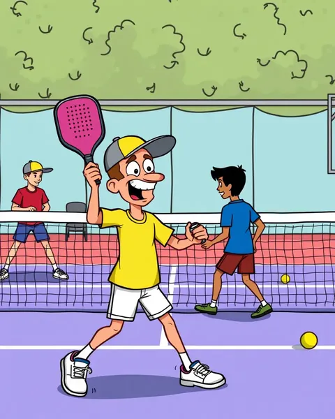 Images de pickleball de cartoons : un mélange amusant