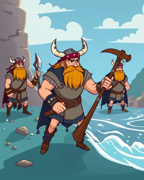 Images de pictures colorées de Vikings en cartoon