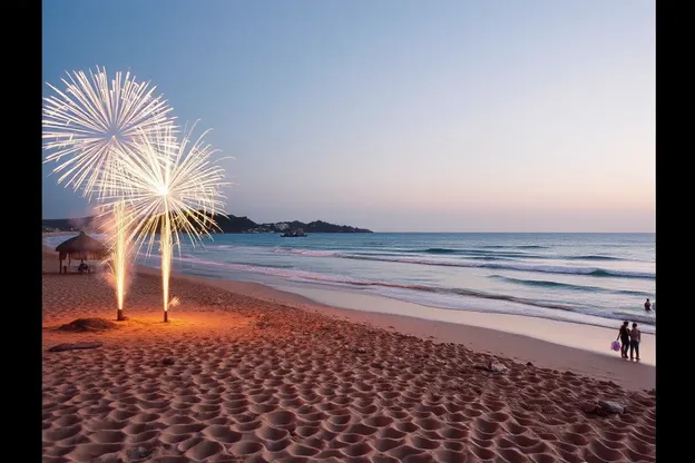 Images de plage pour célébrer le Nouvel An