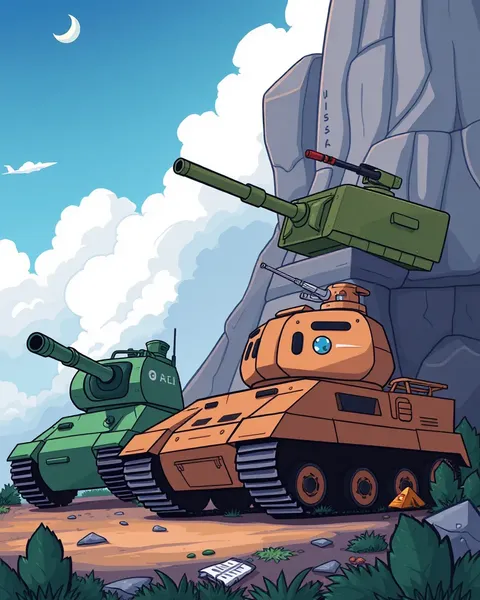 Images de tanks en cartoon : illustrations de machines de guerre colorées