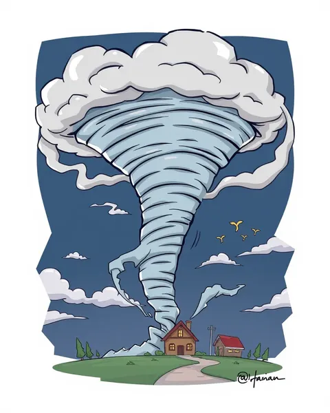 Images de tornades en bande dessinée pour la créativité des enfants