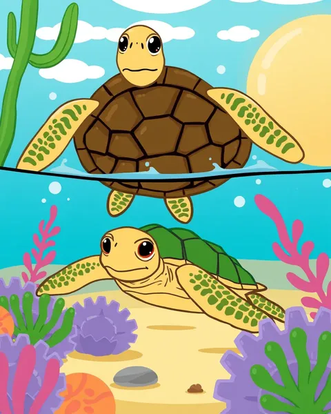 Images de tortues de mer de cartoons