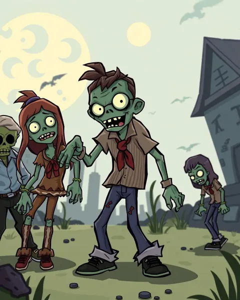 Images de zombies de cartoon : un spectacle effrayant